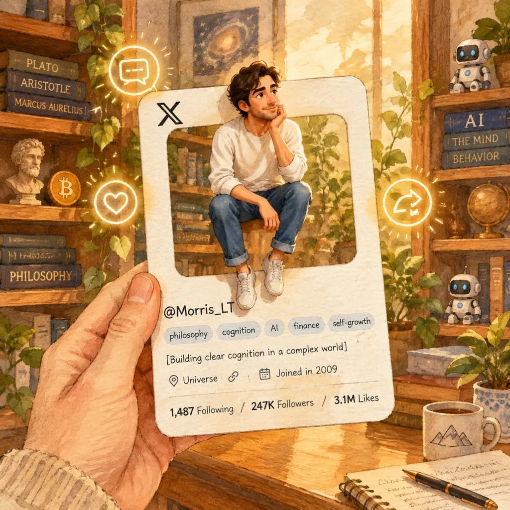 Watercolor 3D Social Profile Card