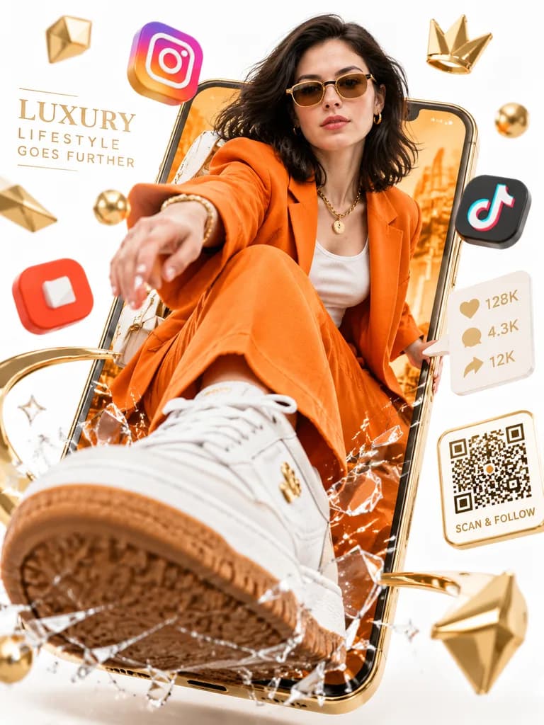 3D Screen Burst Fashion Poster