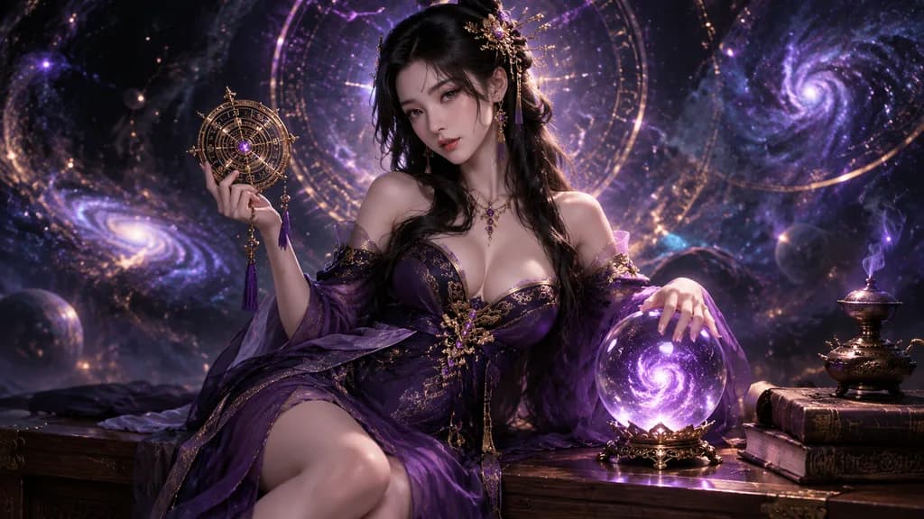 Mystic Oriental Astrologer in Hanfu
