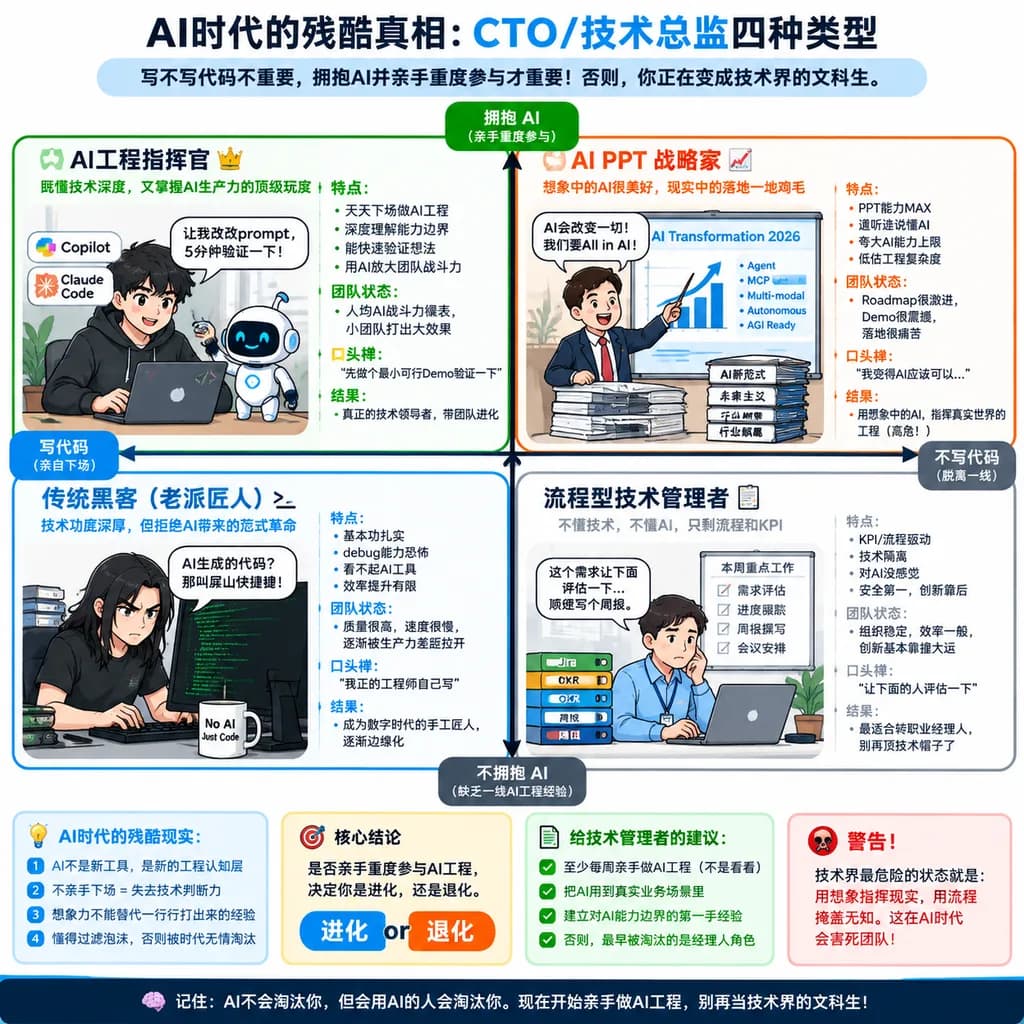 AI時代テックリーダー分類マトリックス図