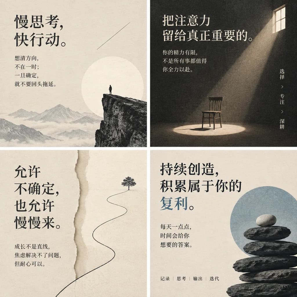 ミニマル中国風アドバイスカード4分割グリッド