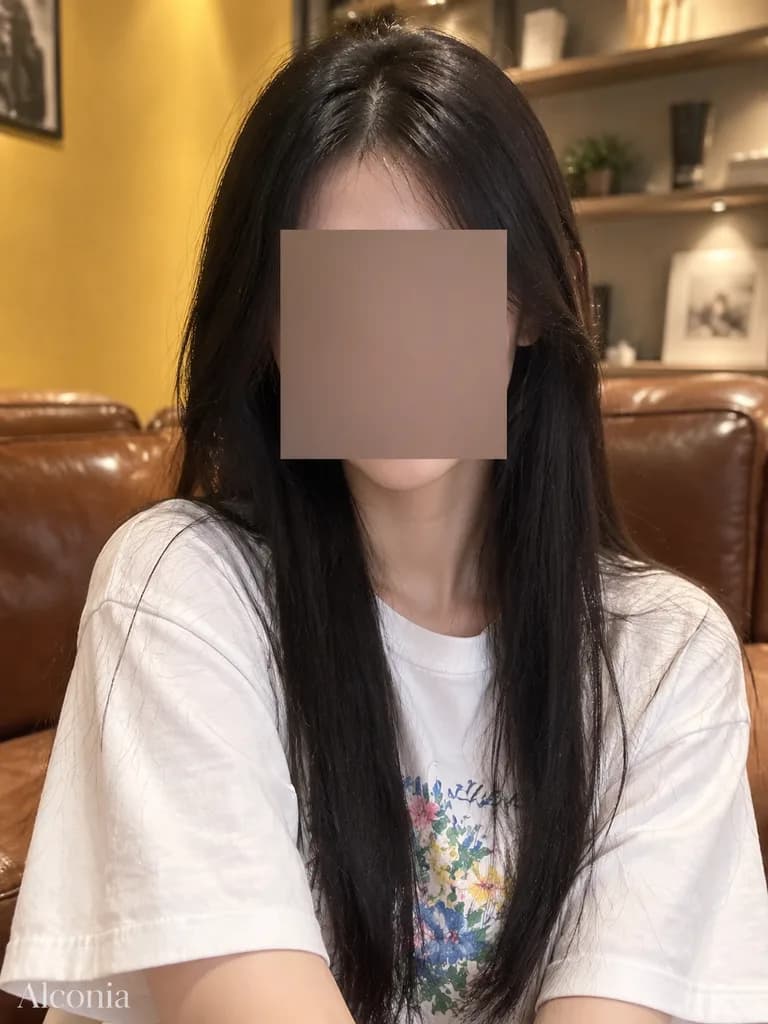 Portrait Anonyme au Café avec Masque de Confidentialité
