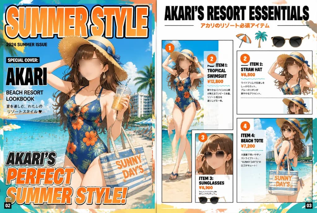 アニメサマーリゾート雑誌見開き