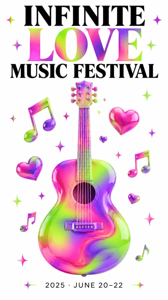 Poster per Festival Musicale con Gradiente Liquido