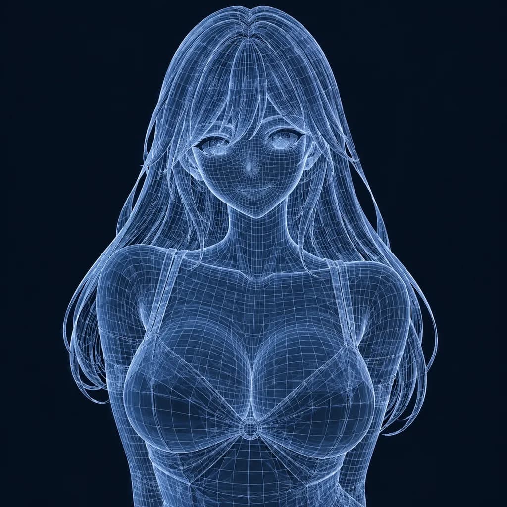 3D Wireframe Illustration Transformation