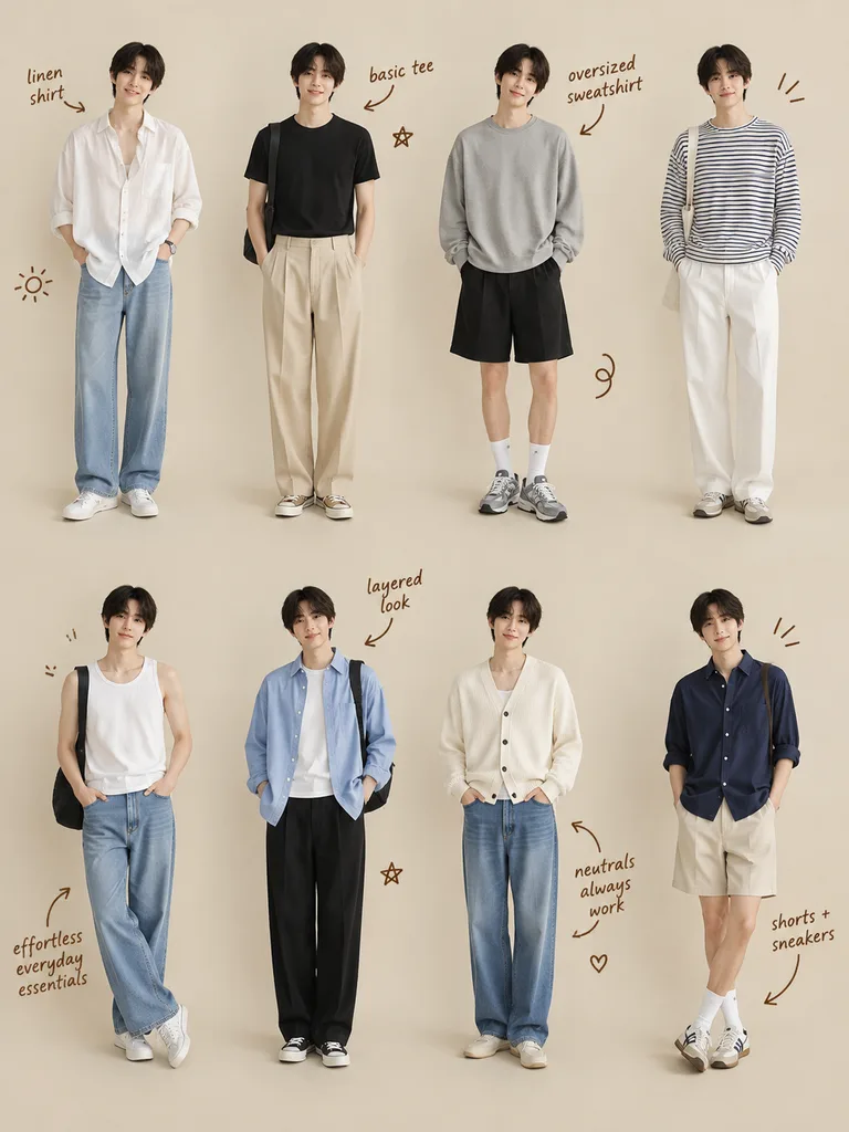 Minimalist Menswear Capsule Lookbook Collage