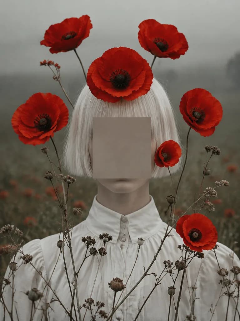 Surreal Poppy Editorial Portrait