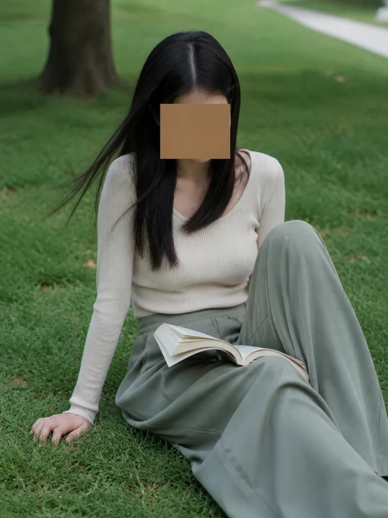 Candid Park Reading Portrait