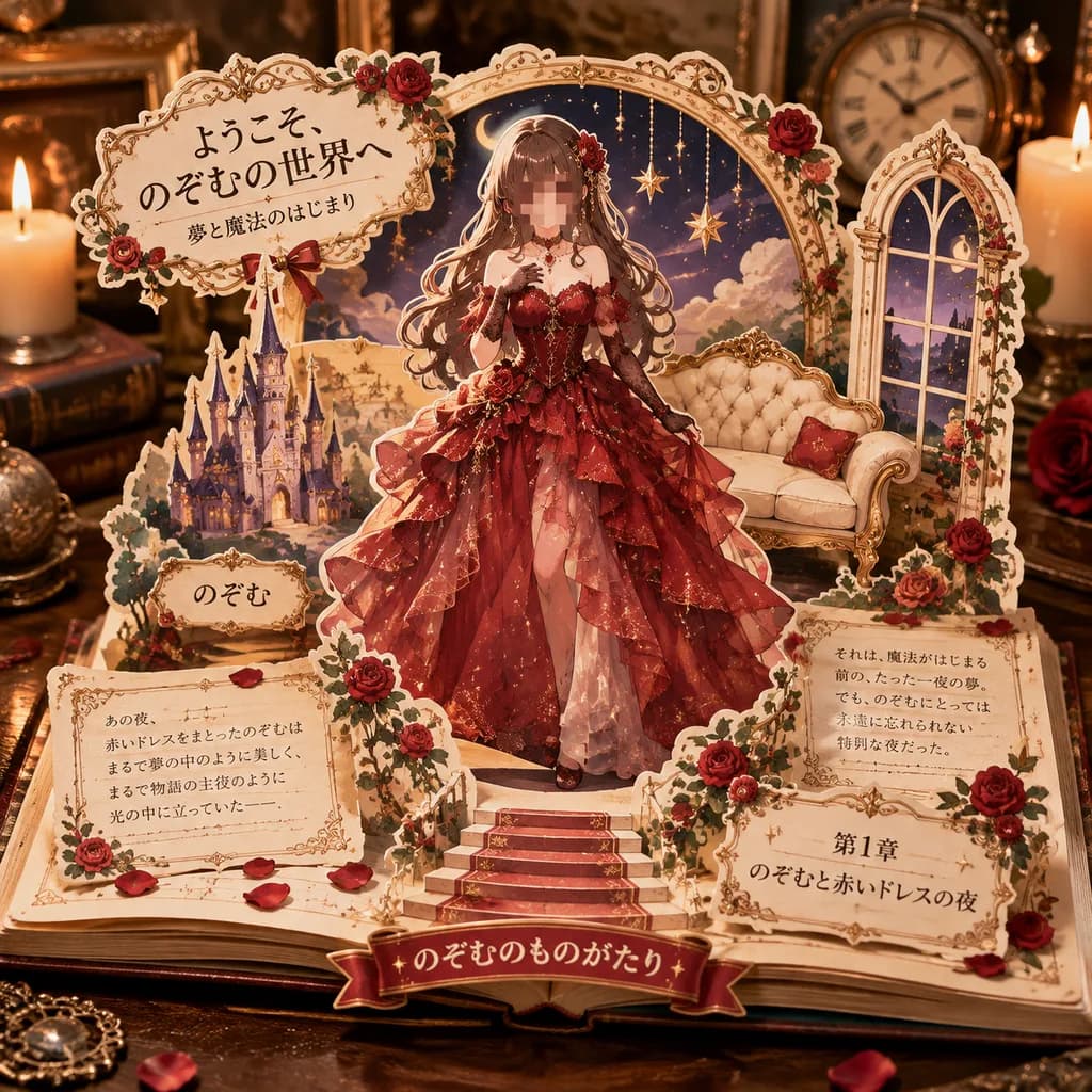 Диорама 3D-книжки-раскладушки в стиле аниме