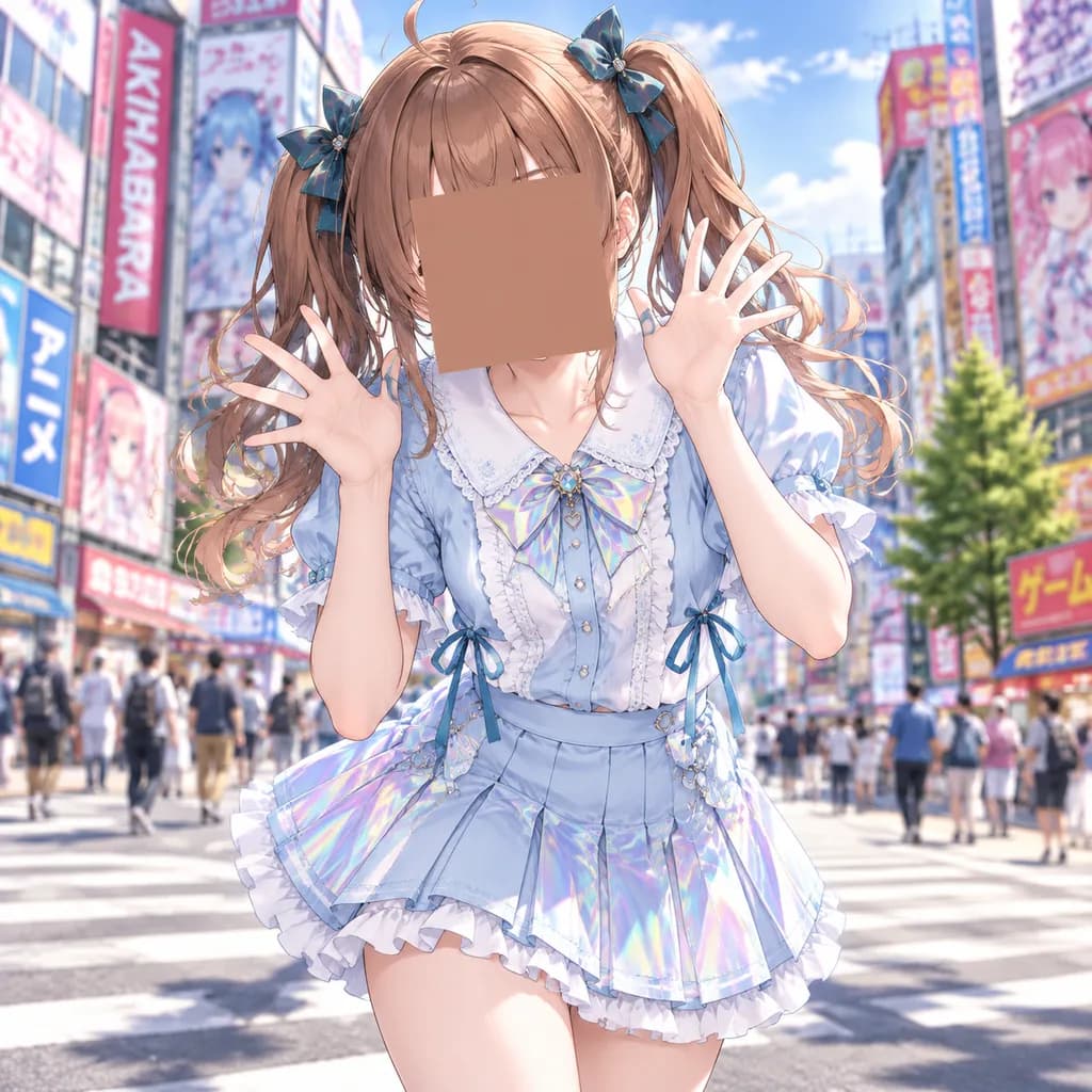 Censored Anime Idol in Akihabara