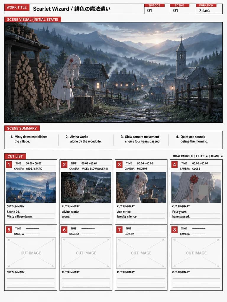 Anime-Film Produktions-Storyboard