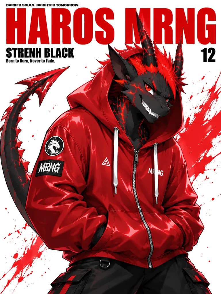 Affiche Anime de Dragon de Lave Streetwear