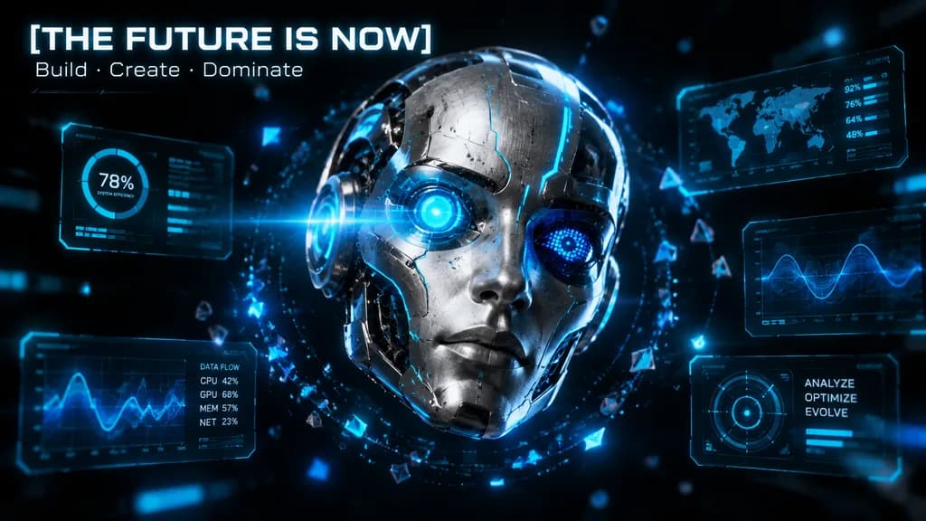 Futuristic Cyborg Tech Banner