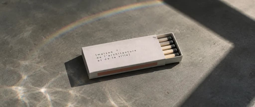 日光下清水模上的極簡火柴盒