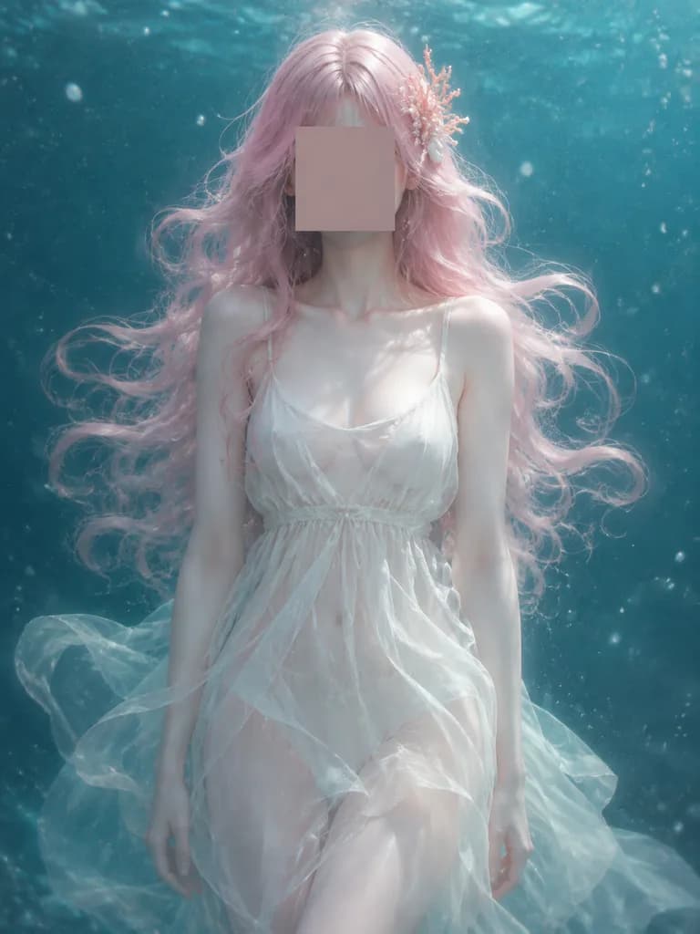 水下遮面唯美藝術人像