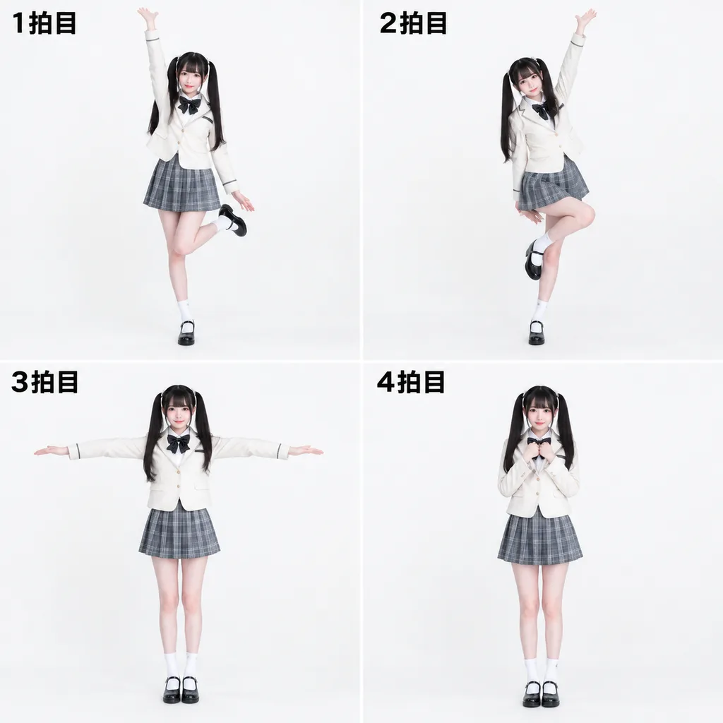 4拍ダンスポーズリファレンスシート