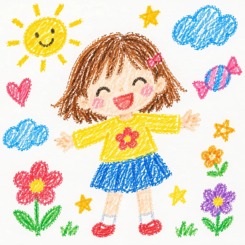 子どものクレヨン画風フォト変換