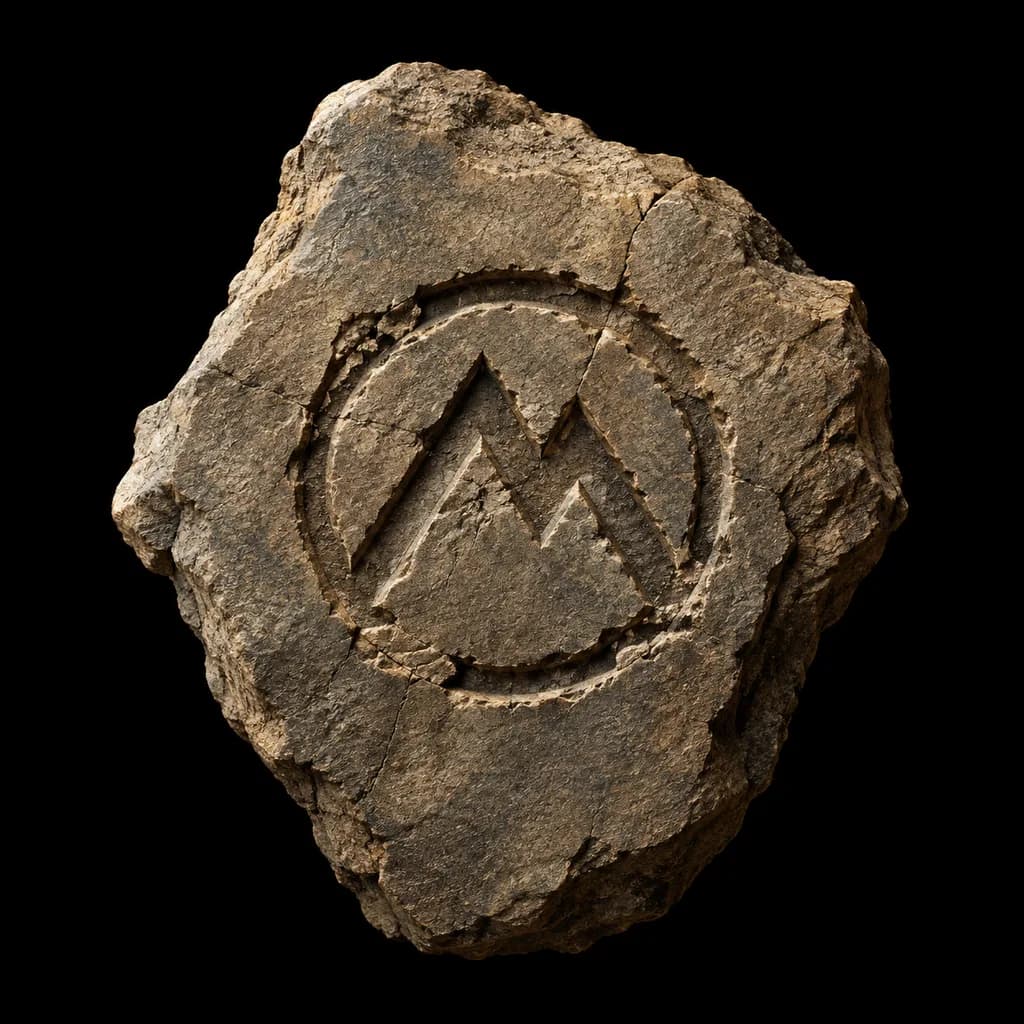 Chiseled Ancient Stone Artifact Logo