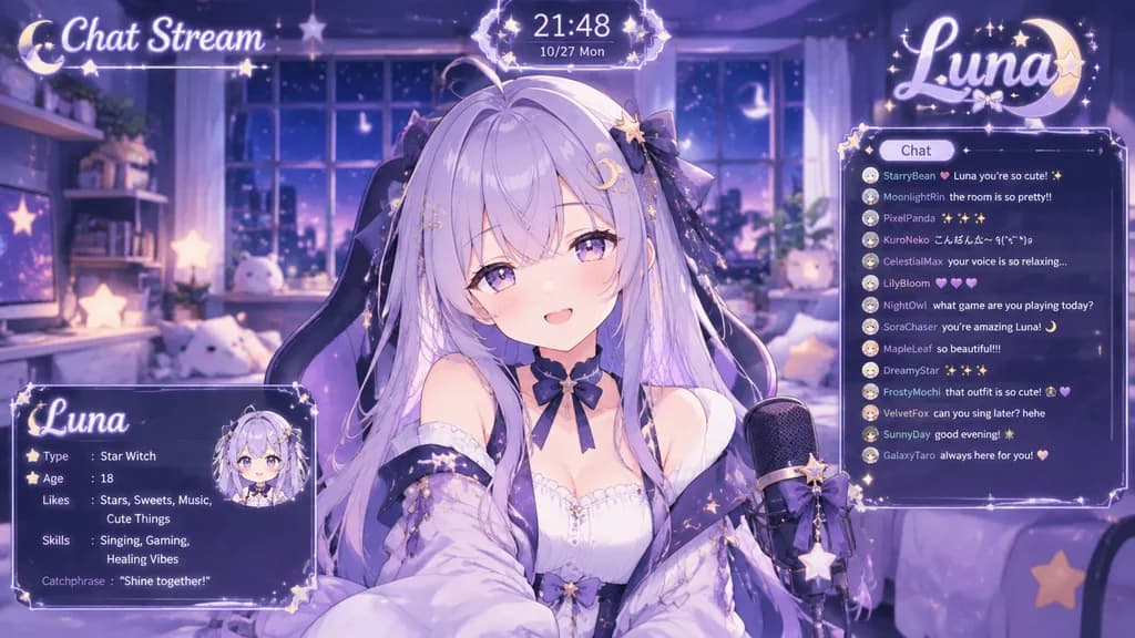 Custom VTuber Stream Overlay Layout
