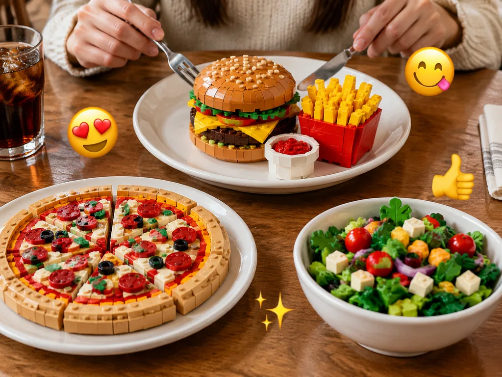 LEGO Miniature Food Photo Transformation