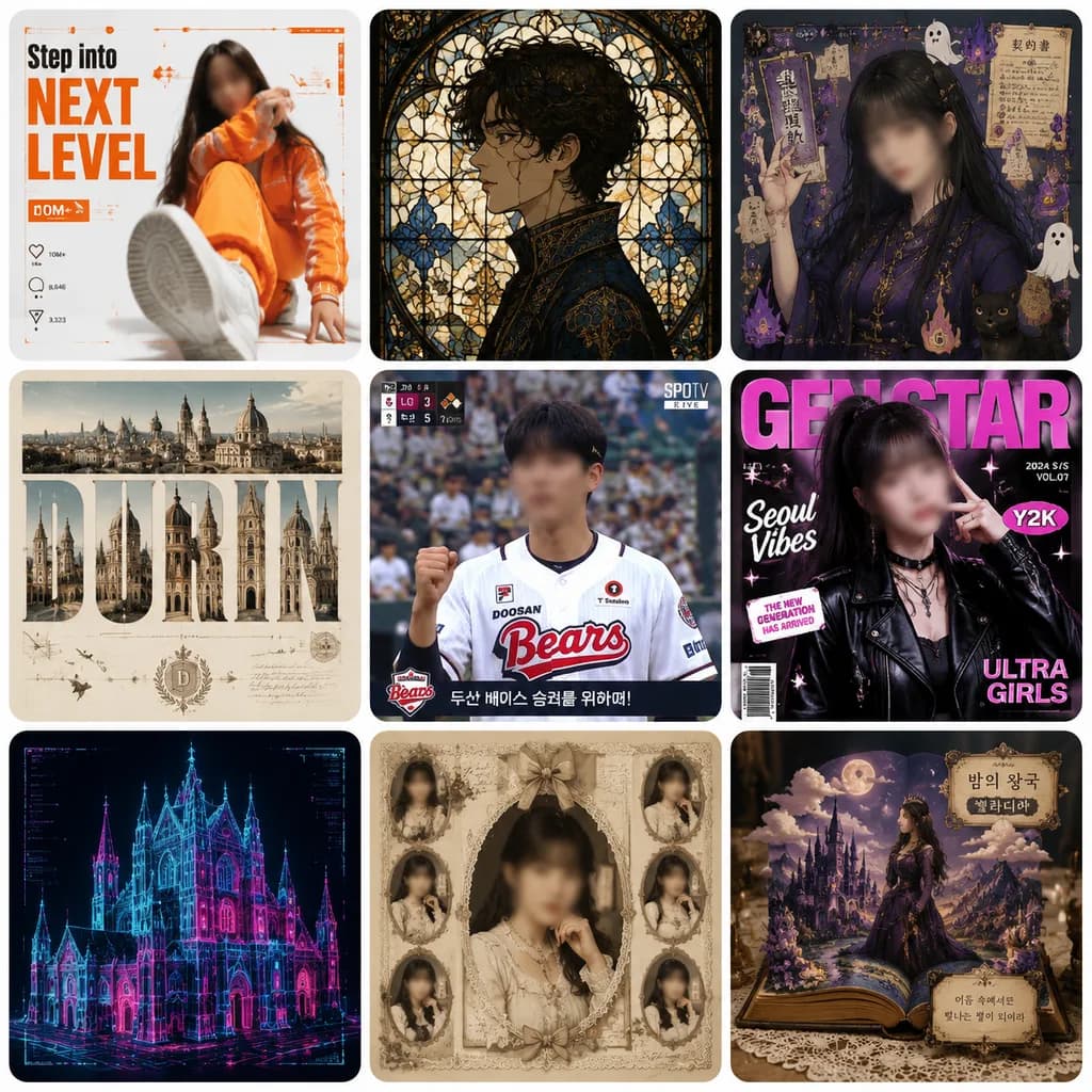 Nine-Panel Profile Showcase Gallery Collage