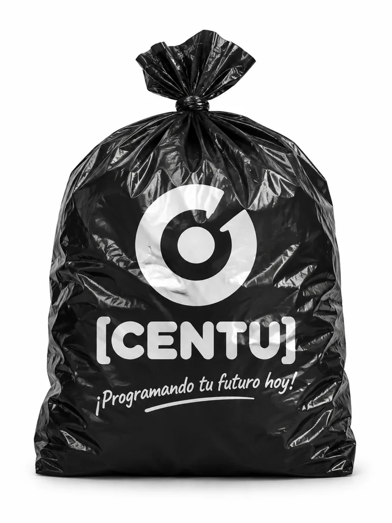 Branded Black Plastic Bag Mockup