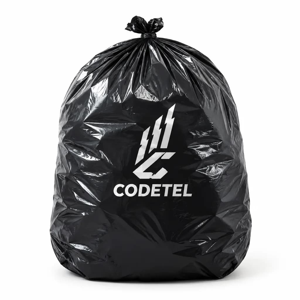 Branded Black Garbage Bag Studio Mockup