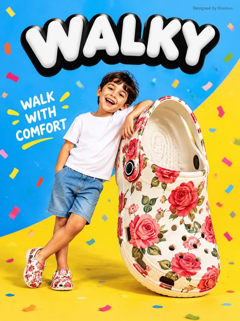 Children's Shoe Commercial Advertisement Poster