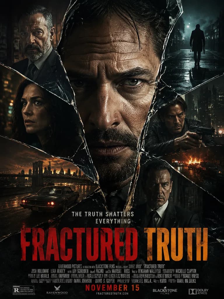 Fractured Glass Cinematic Thriller Movie Poster