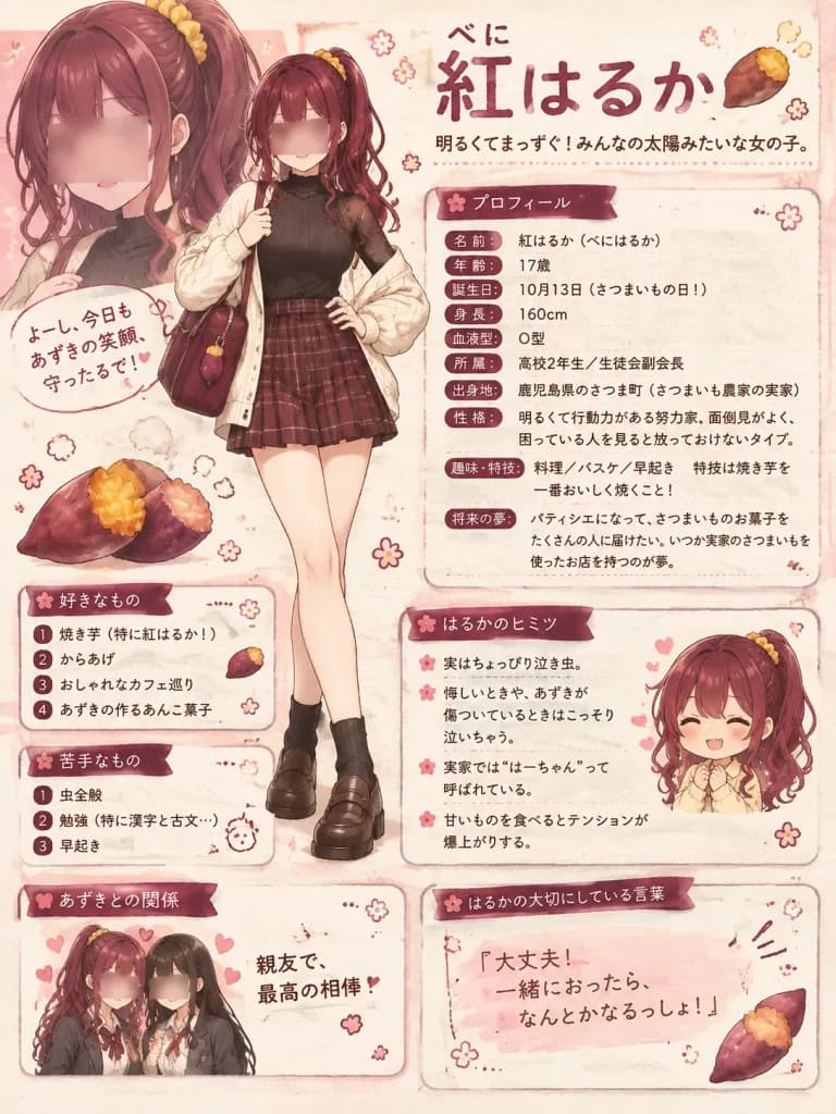 Anime Schoolgirl Character Sheet Poster