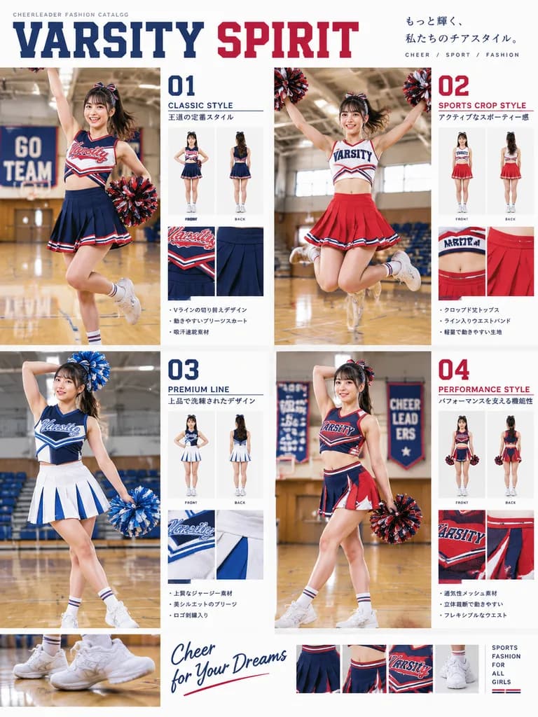 Cheerleader Fashion Editorial Catalog Board