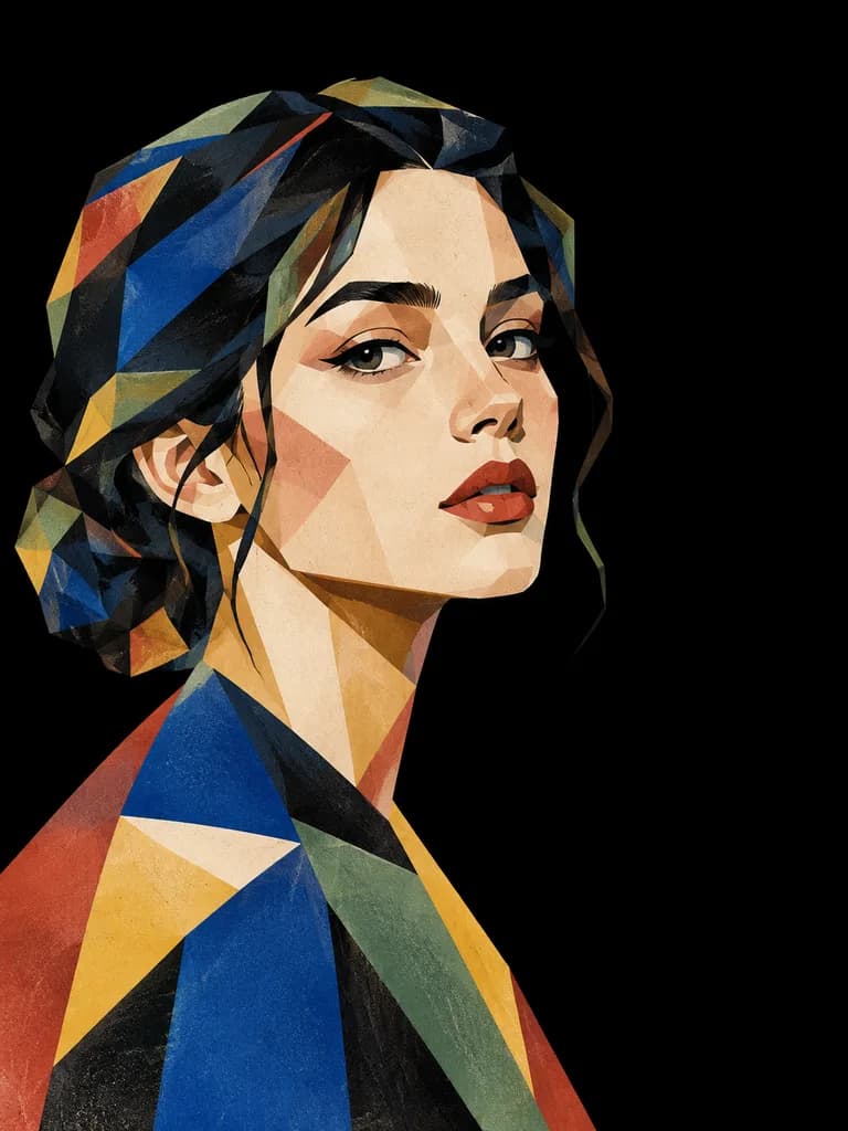 Geometric Polygon Portrait Poster