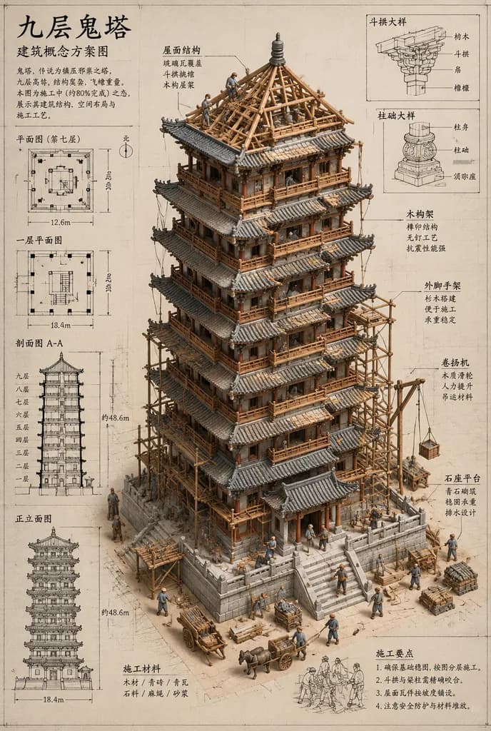 Architectural Blueprint Miniature Model