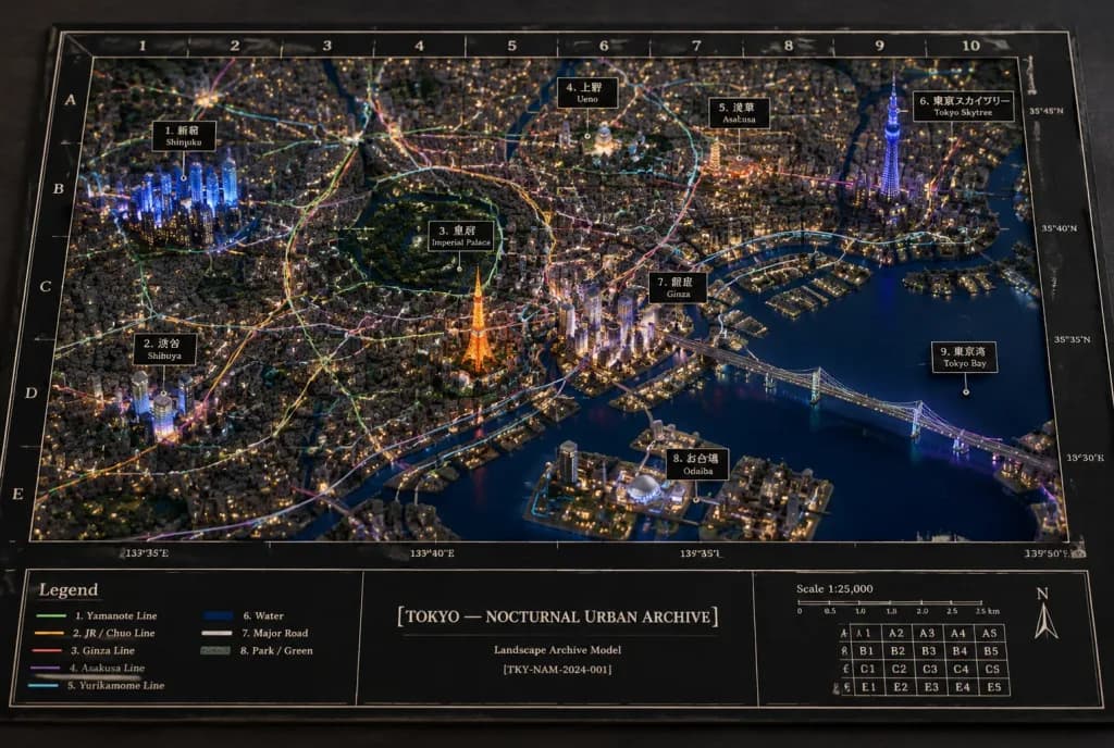 Nocturnal City Architectural Archive Diorama Map
