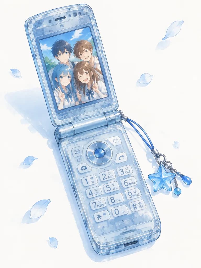 Retro Flip Phone Memory Illustration