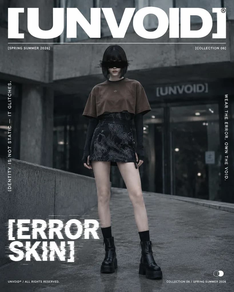 Brutalist Glitch Streetwear Campaign Poster