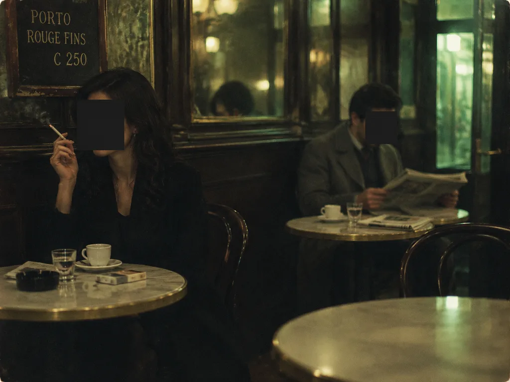 Gece Vintage Filminde Avrupa Kafesi