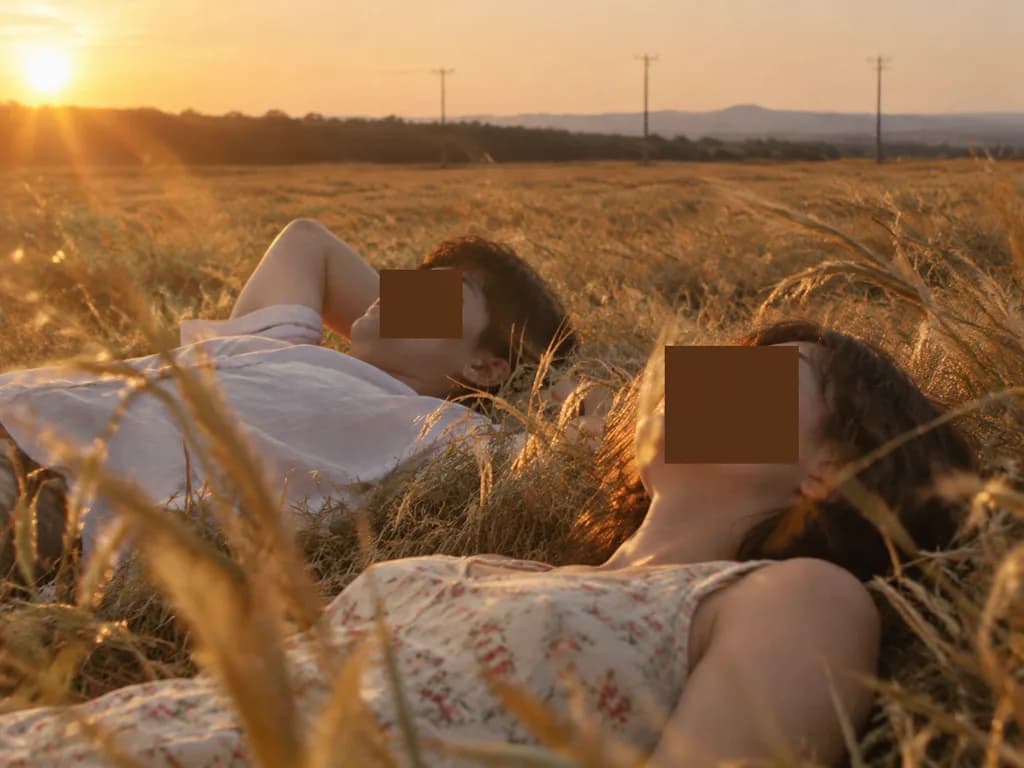 Censored Golden Wheat Field Portrait