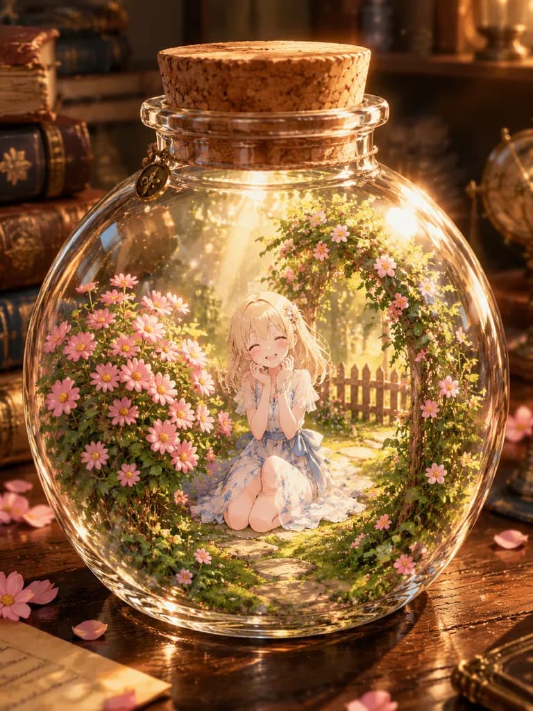 Miniature Enchanted Garden in Glass Jar