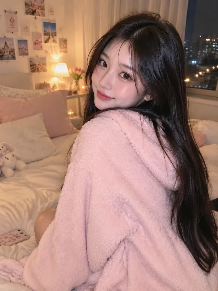 Cozy Late-Night Bedroom Portrait