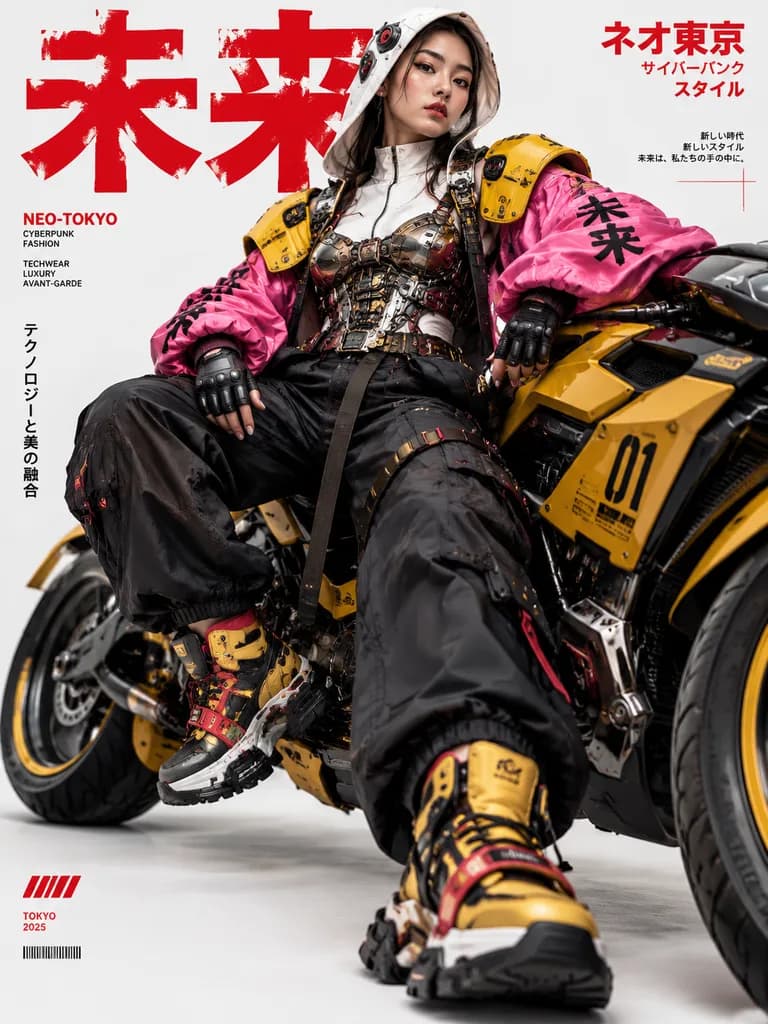Cyberpunk Techwear Studio Fashion Editorial