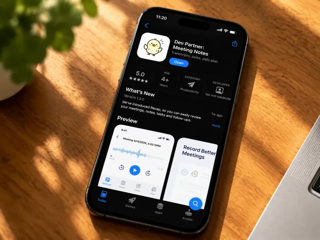 iPhone App Store Desk Mockup