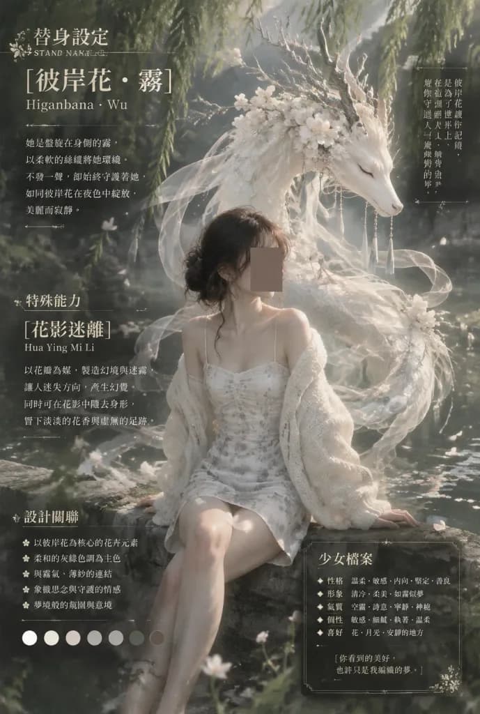 霧氣花靈替身角色設定海報