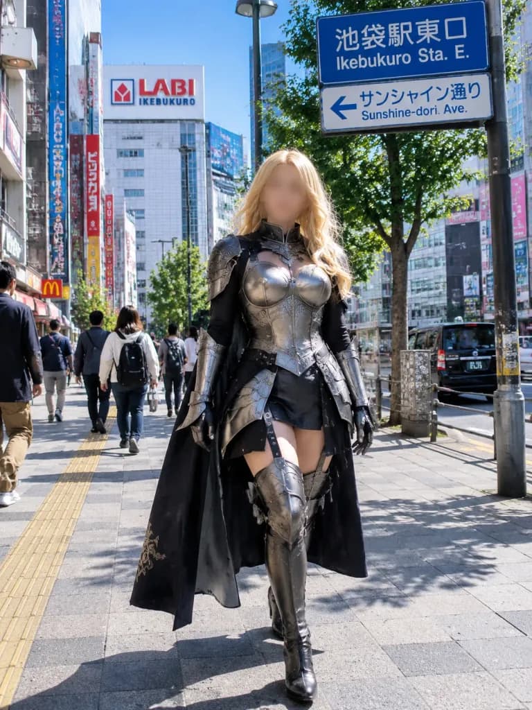Cosplayer de Caballero de Fantasía en Ikebukuro