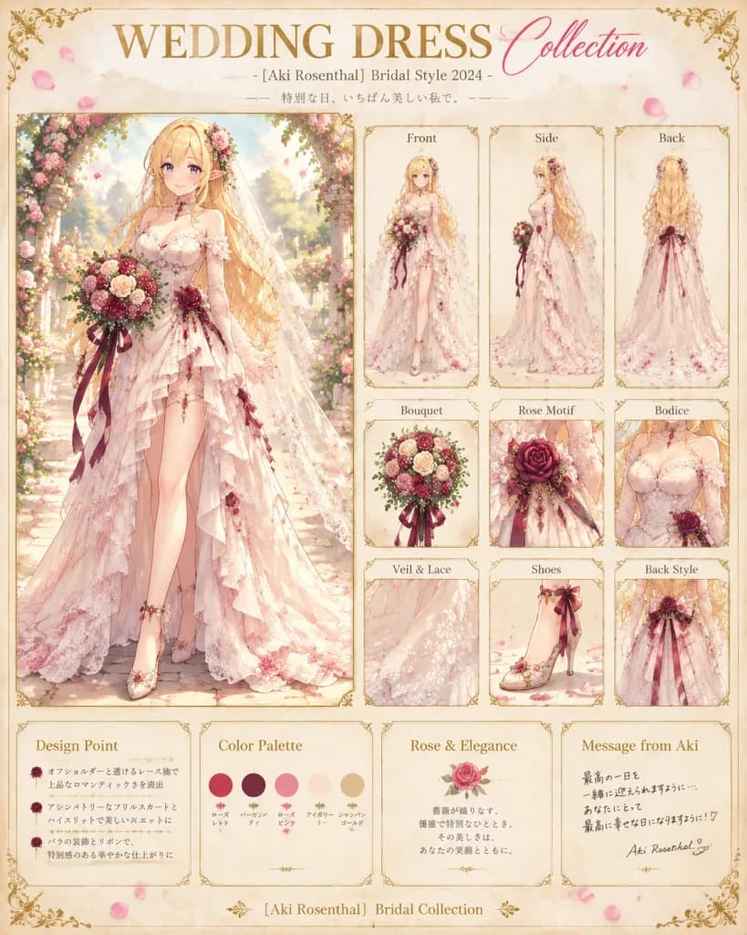 Anime Bridal Dress Design Sheet
