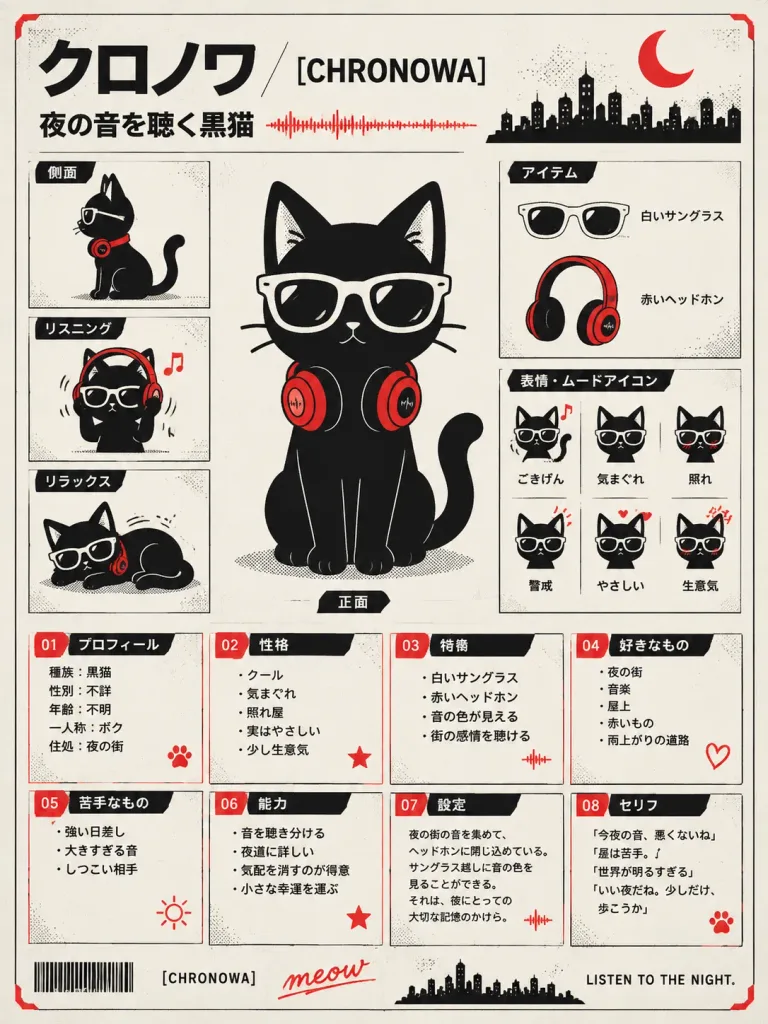 グラフィック調の黒猫キャラクター設定資料集