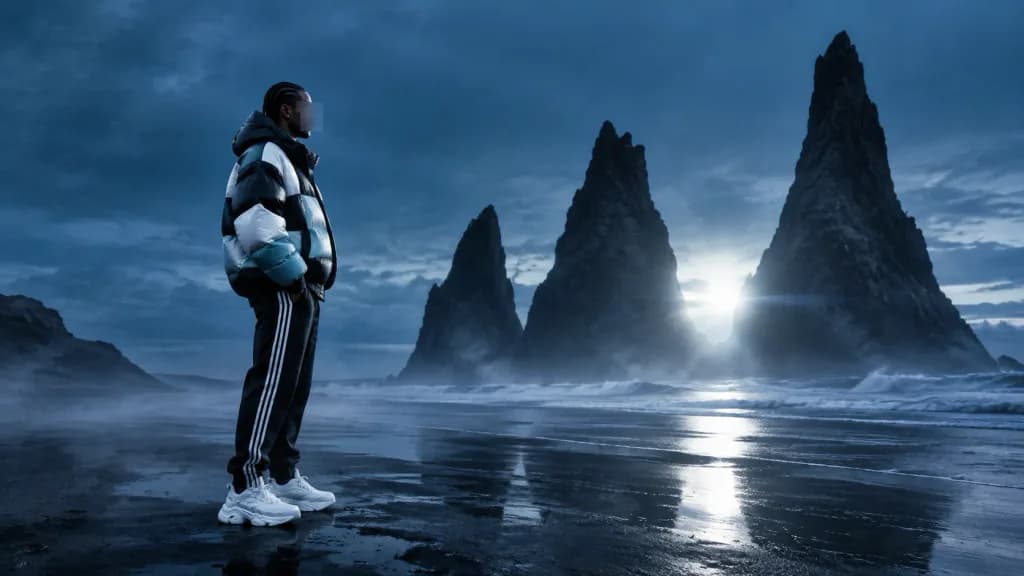火山黑沙灘藍調運動服飾大片