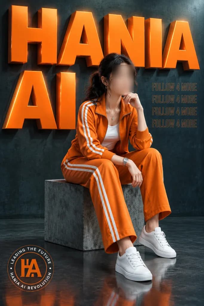 Orange Tracksuit Fashion Studio Poster