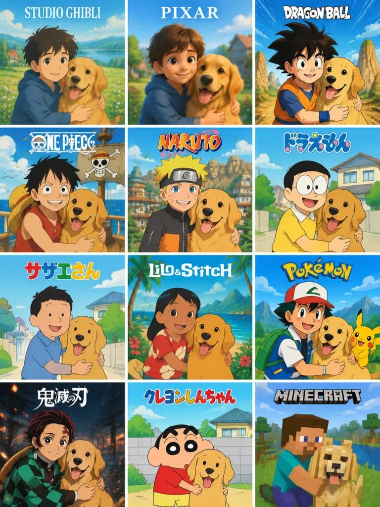 12種動漫遊戲畫風轉換網格