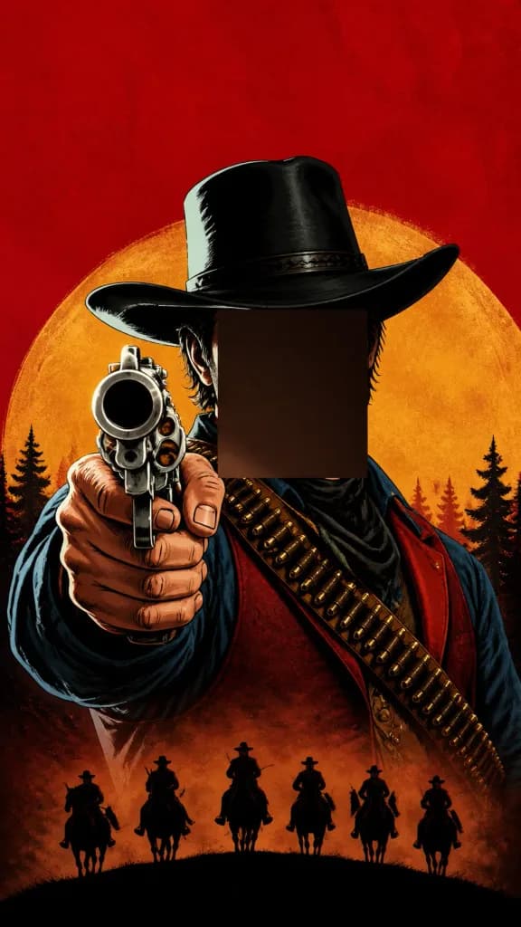 Western Outlaw Sunset Standoff Poster